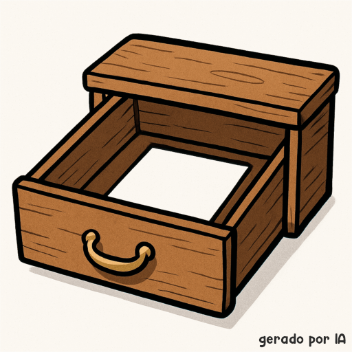 Uma gaveta peculiar que só possui um papel em branco dentro