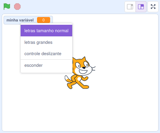 Clique na variável com o botão direito pra ver mais opções